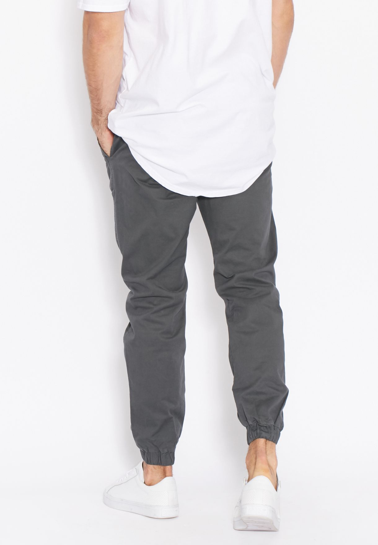 grey cuffed chinos