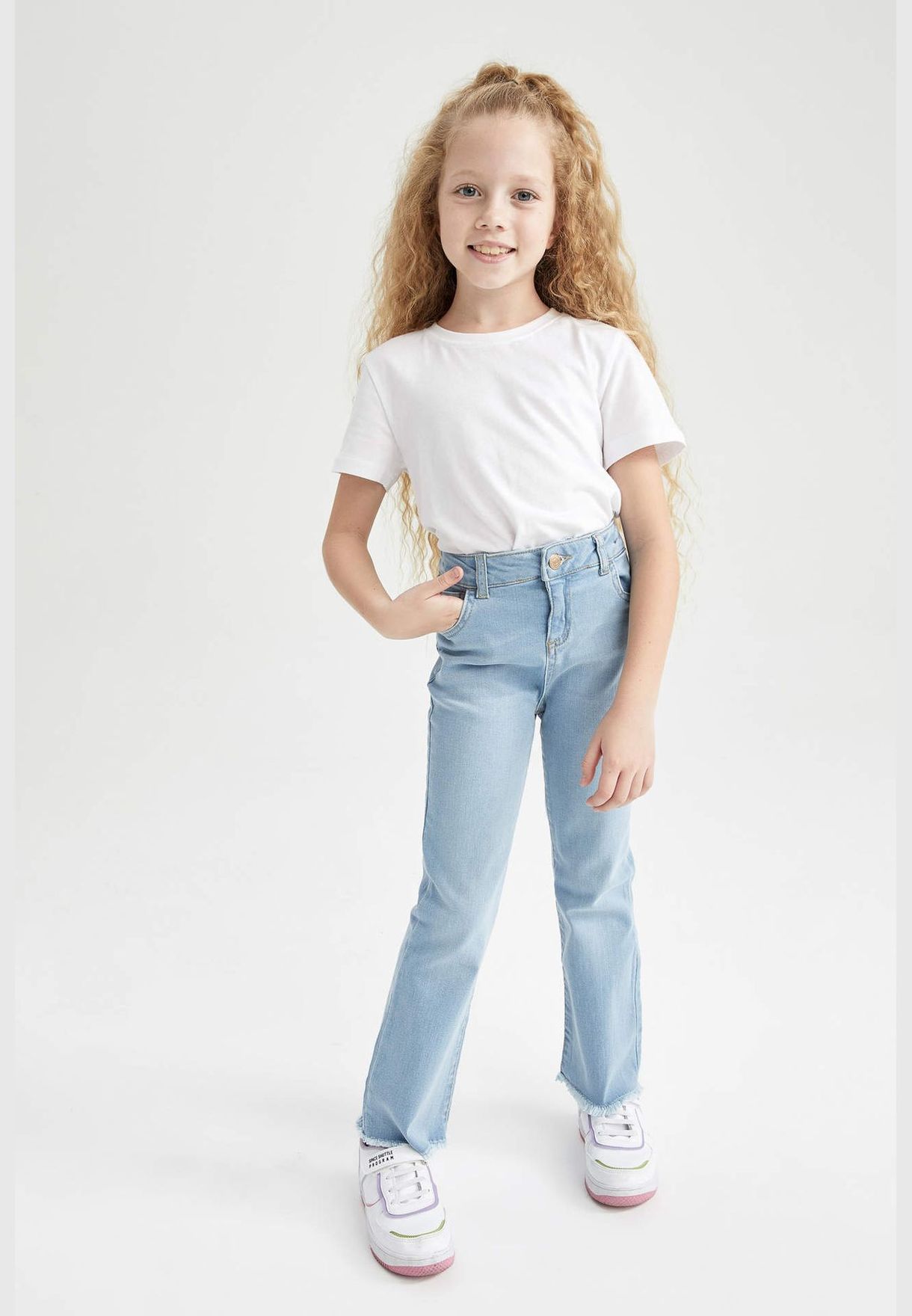 Girl Flare Fit Denim Trousers