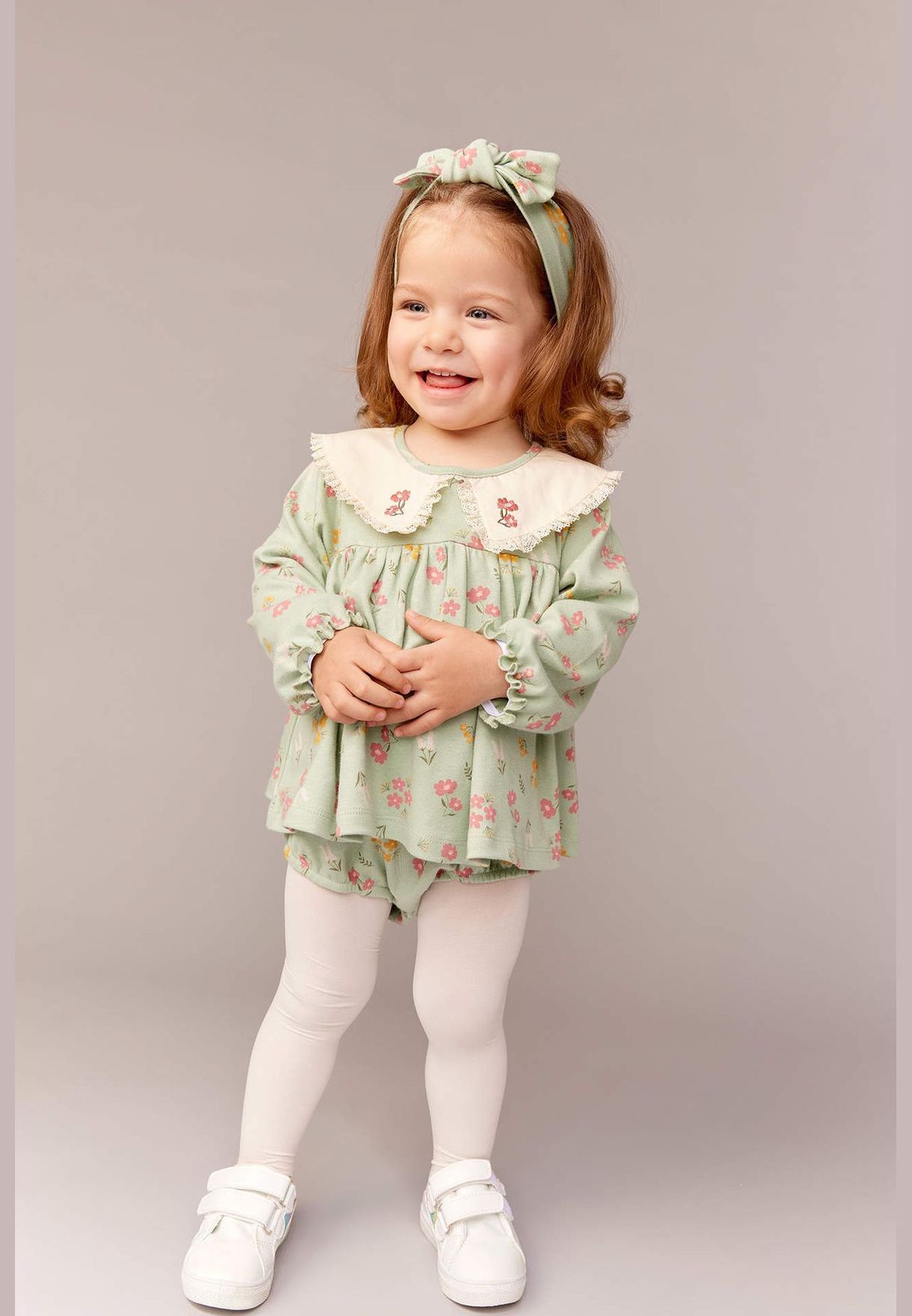 2 Pack BabyGirl Big Neck Knitted Overalls