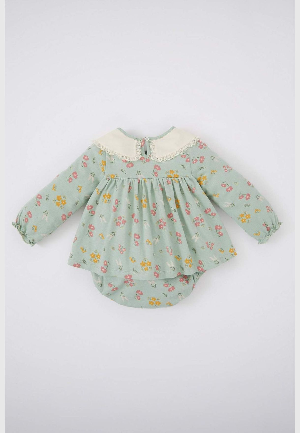 2 Pack BabyGirl Big Neck Knitted Overalls
