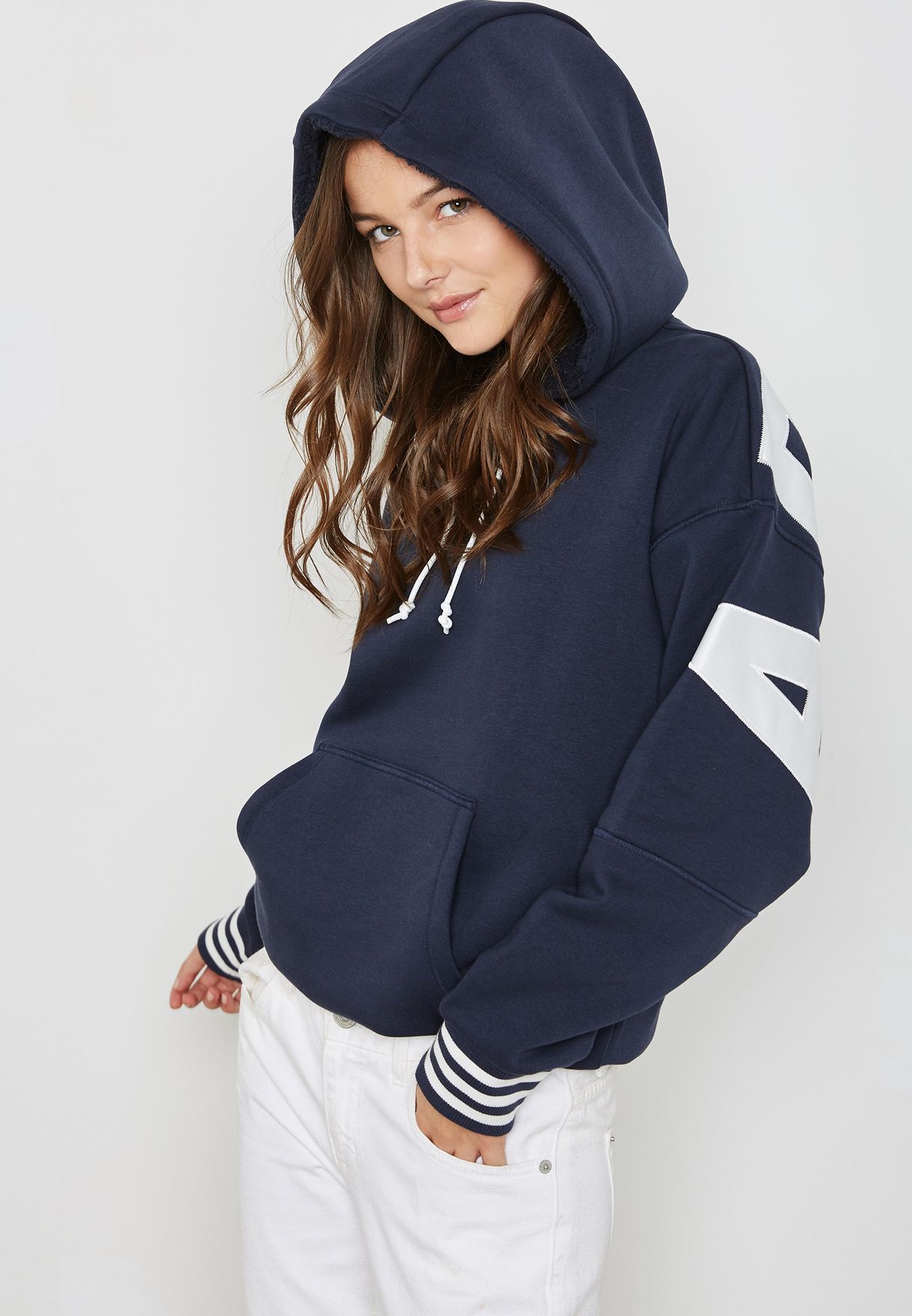 navy blue adidas hoodie womens