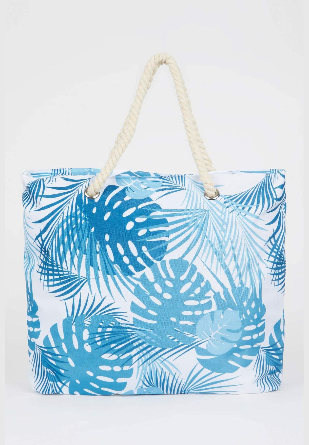 Palm Print Big Beach Bag