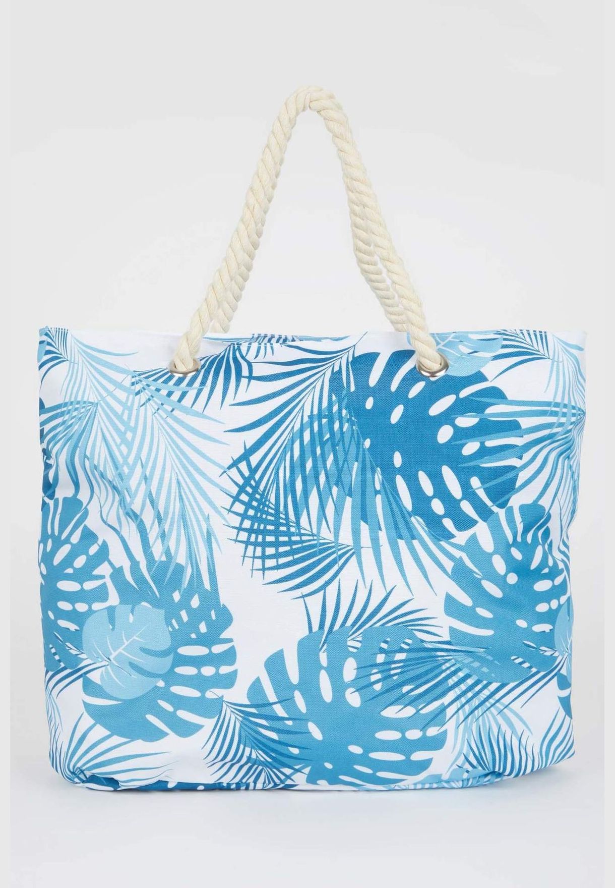 Palm Print Big Beach Bag