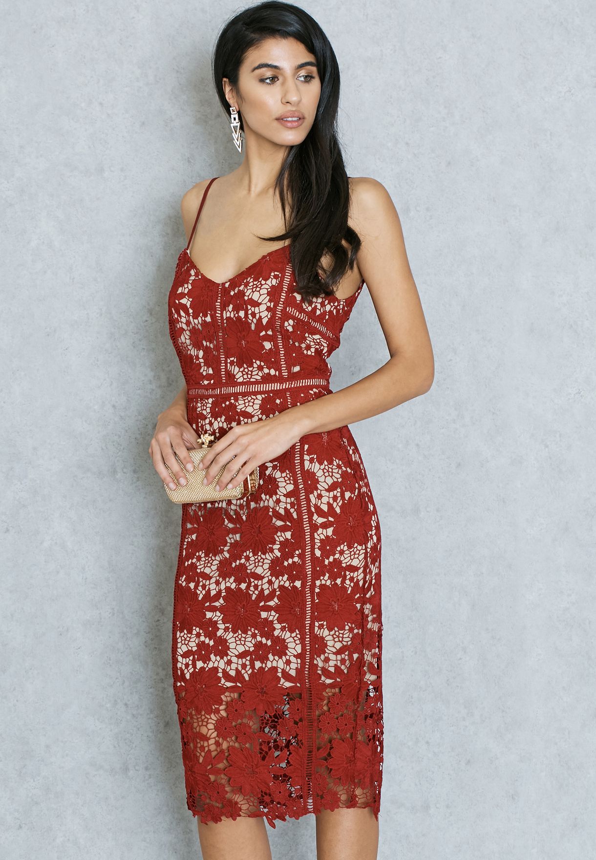 red lace dress new look