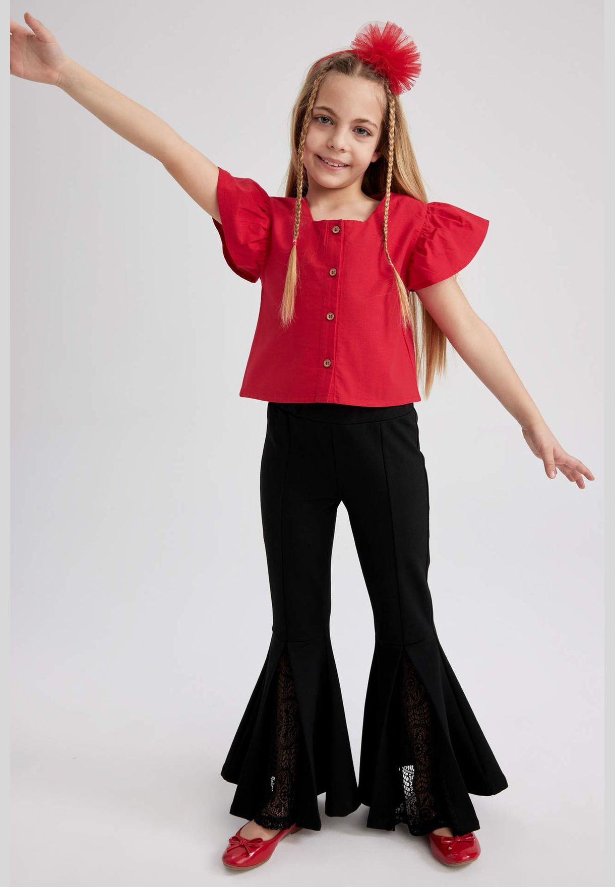 Girl Flare Fit Knitted Trousers