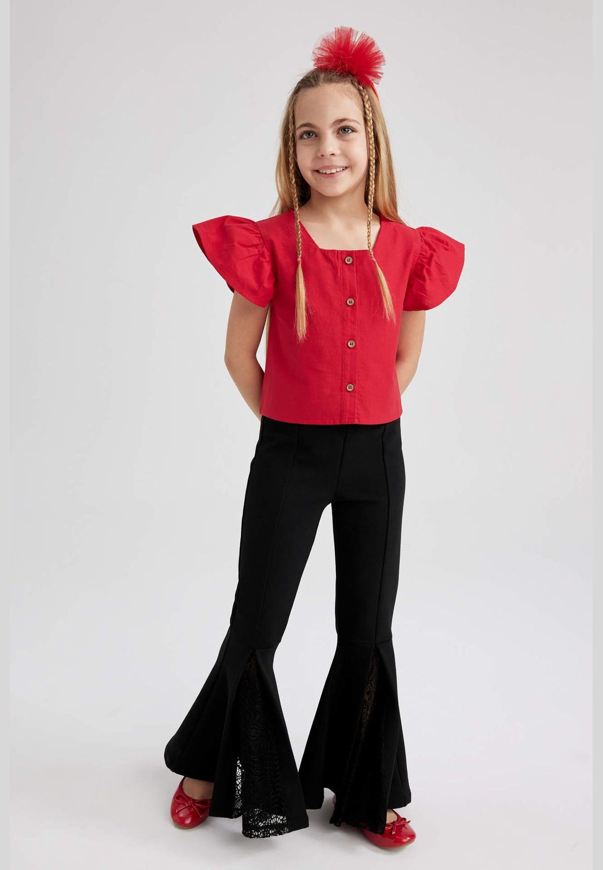 Girl Flare Fit Knitted Trousers