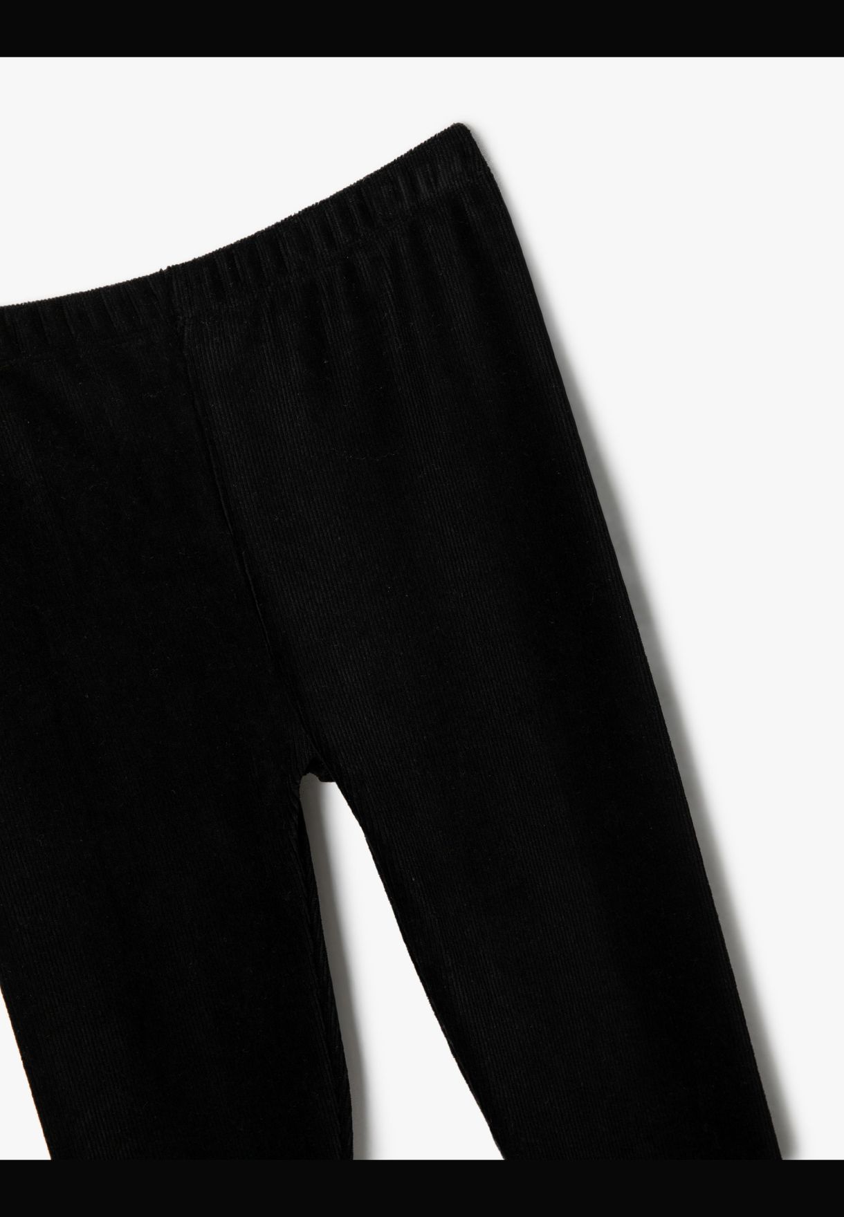 Basic Leggings Ribbed Elastic Waistband
