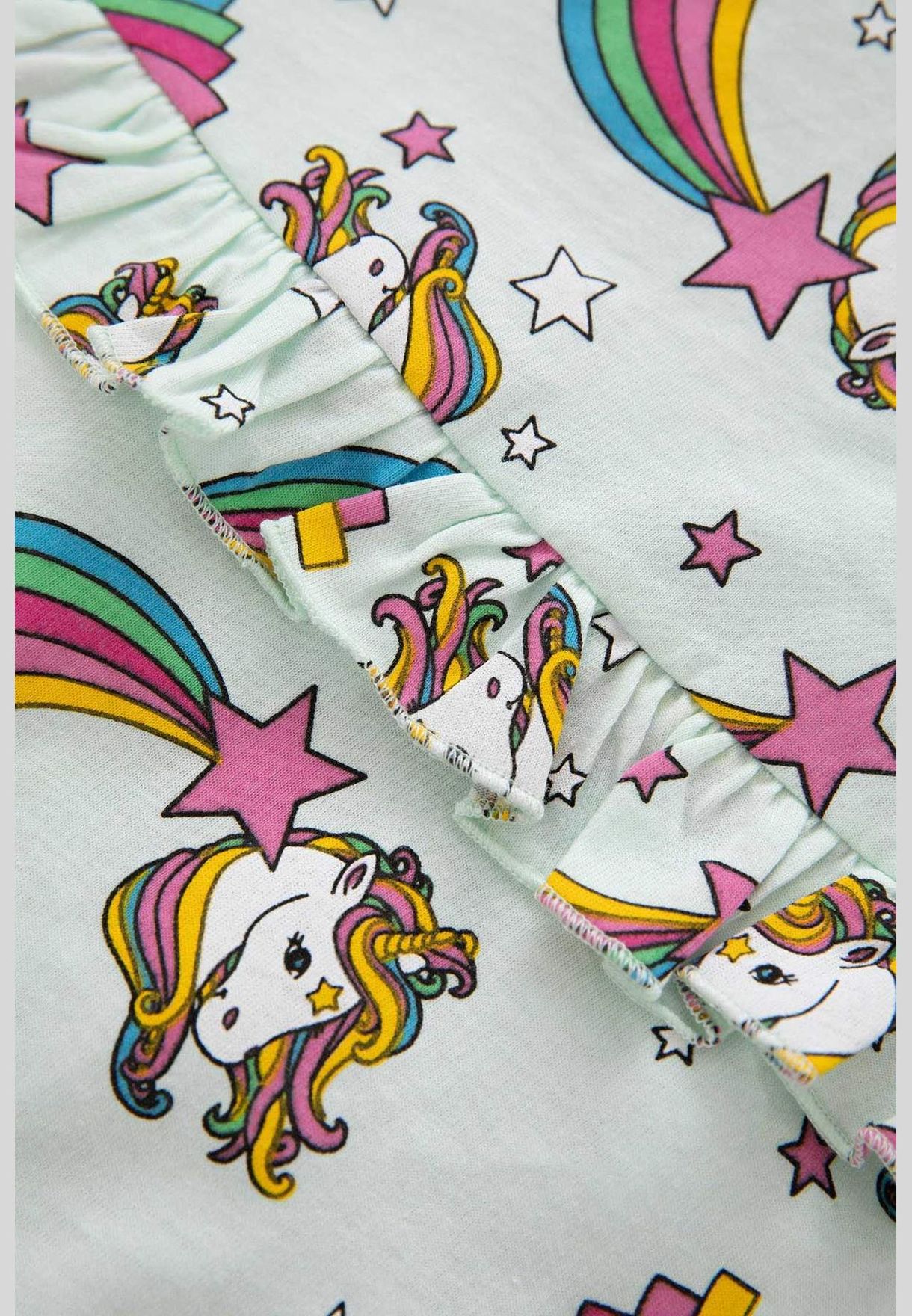 Regular Fit Sleeveless Unicorn Print Dungarees & Hairband Set
