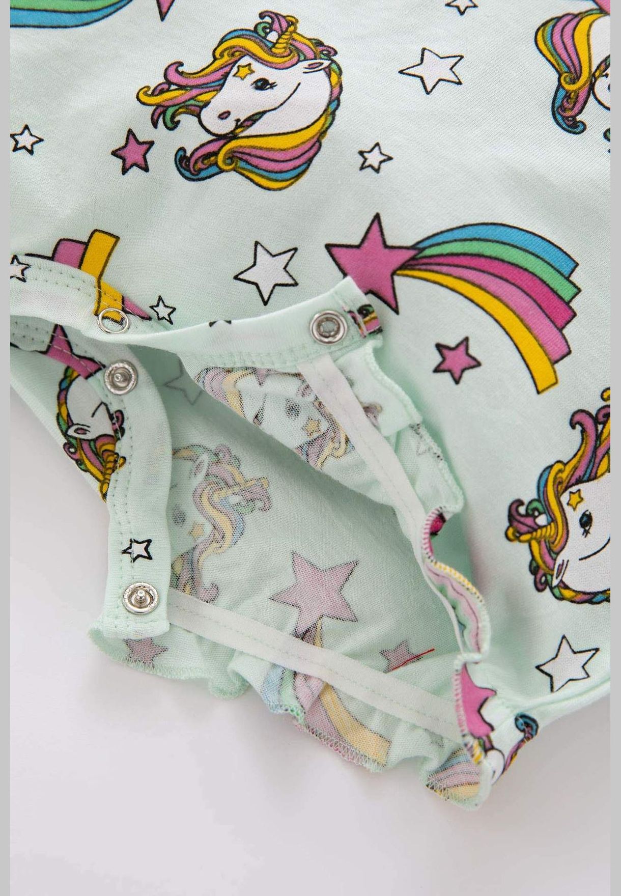 Regular Fit Sleeveless Unicorn Print Dungarees & Hairband Set