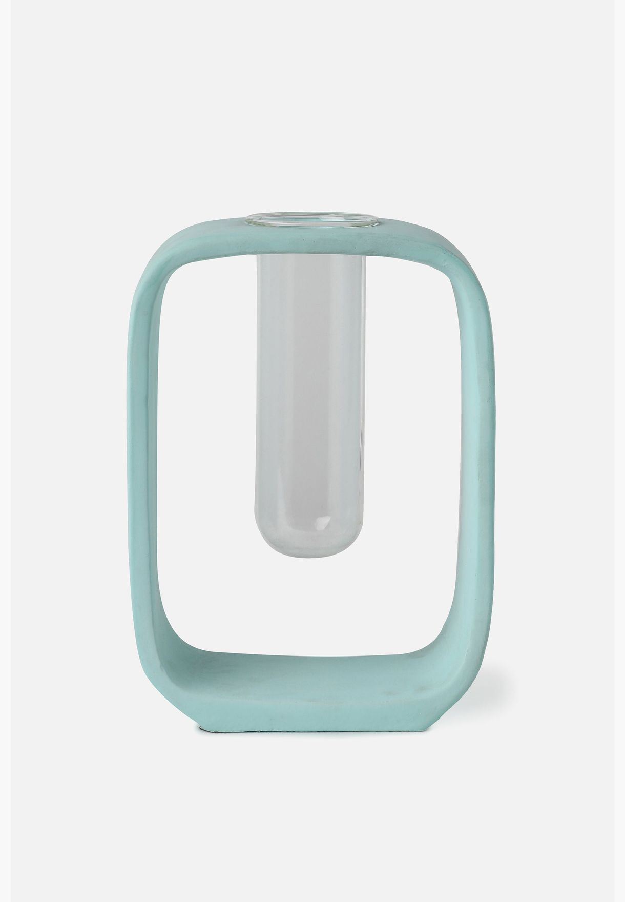 Sqaure Shaped Modern Glass Test Tube Ceramic Flower Vase For Home Decor