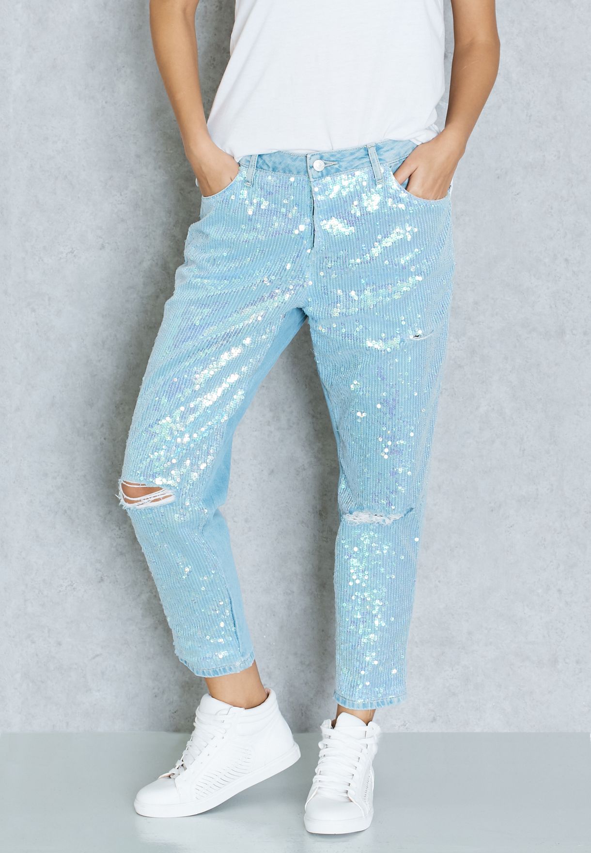topshop holographic jeans