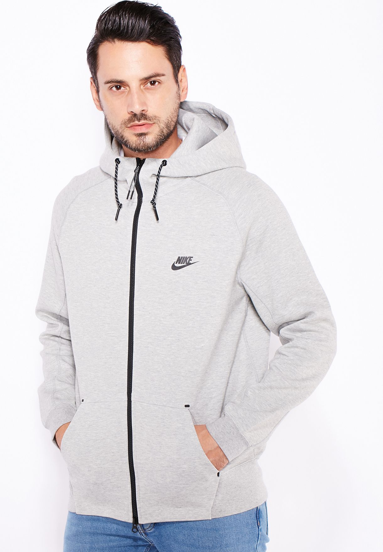 Buy Nike grey Tech Fleece AW77 Hoodie 
