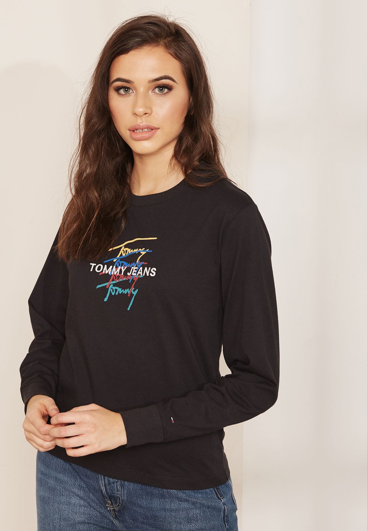 tommy jeans long sleeve t shirt womens