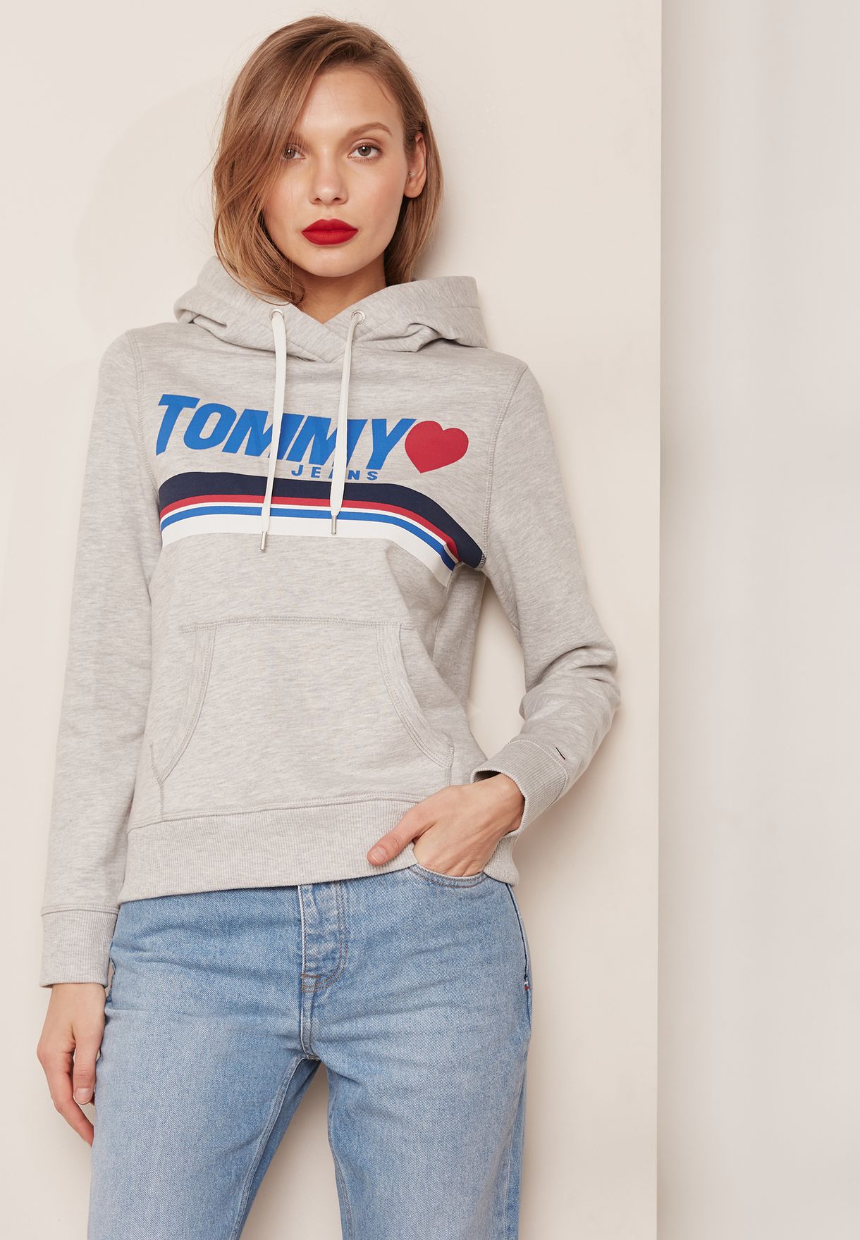 tommy jeans logo hoodie women's