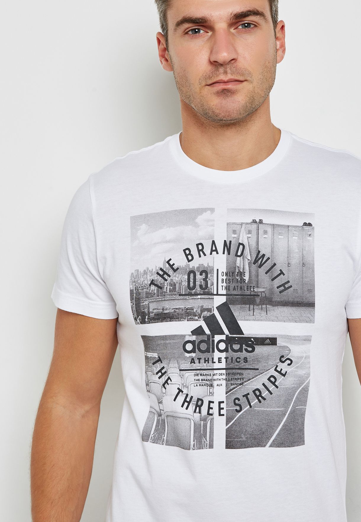 Compadecerse Pompeya arrojar polvo en los ojos Buy adidas white Athletic Vibe T-Shirt for Men in MENA, Worldwide