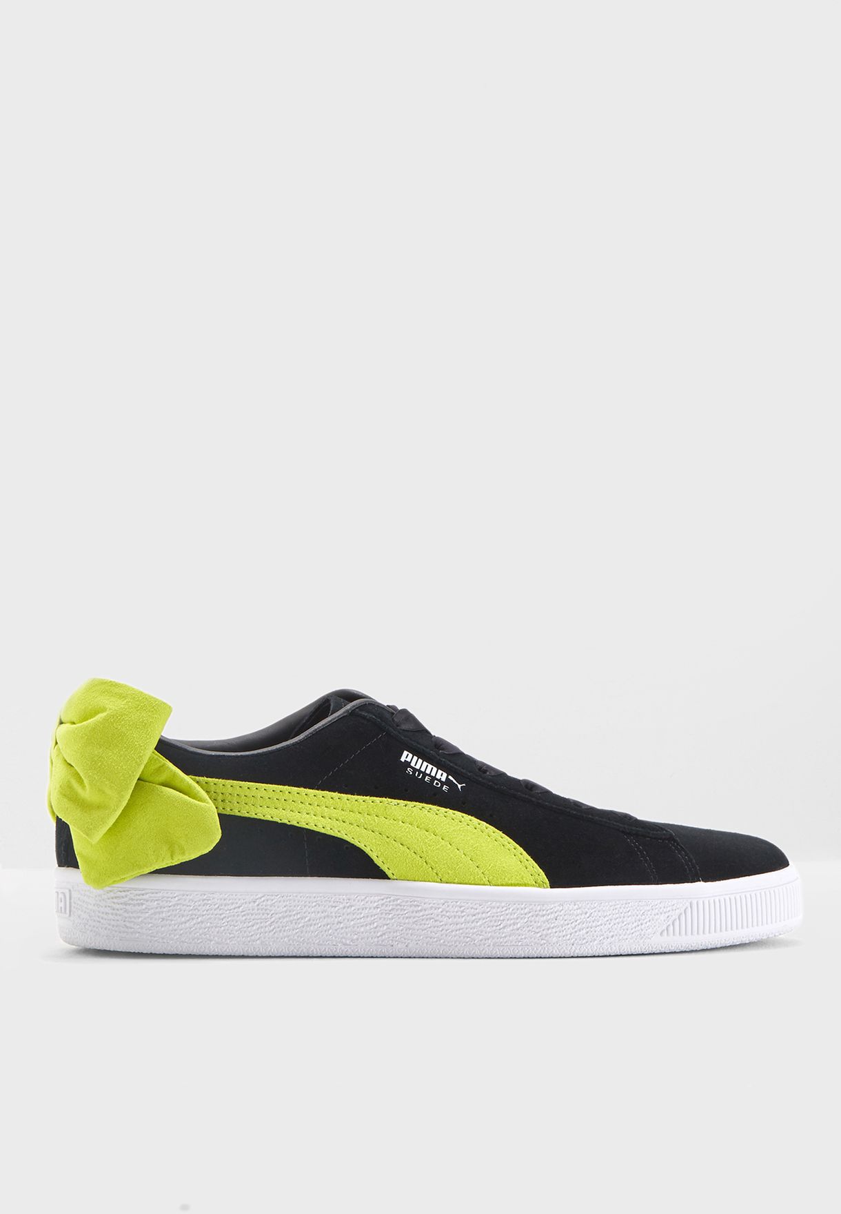 Buy PUMA black Suede Bow Block for 