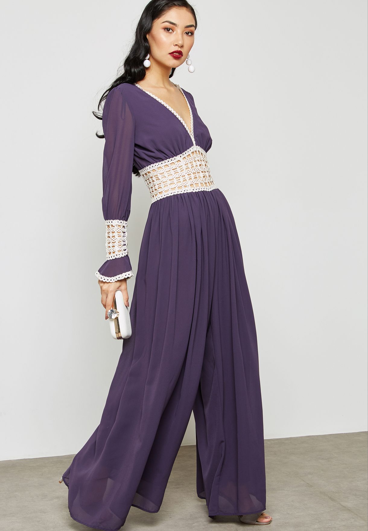 purple dressy jumpsuit