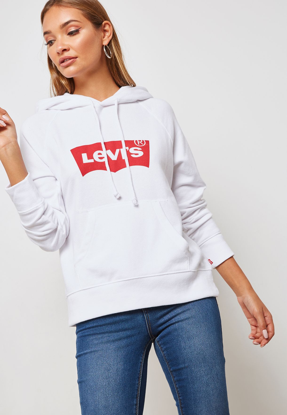white levis hoodie women's
