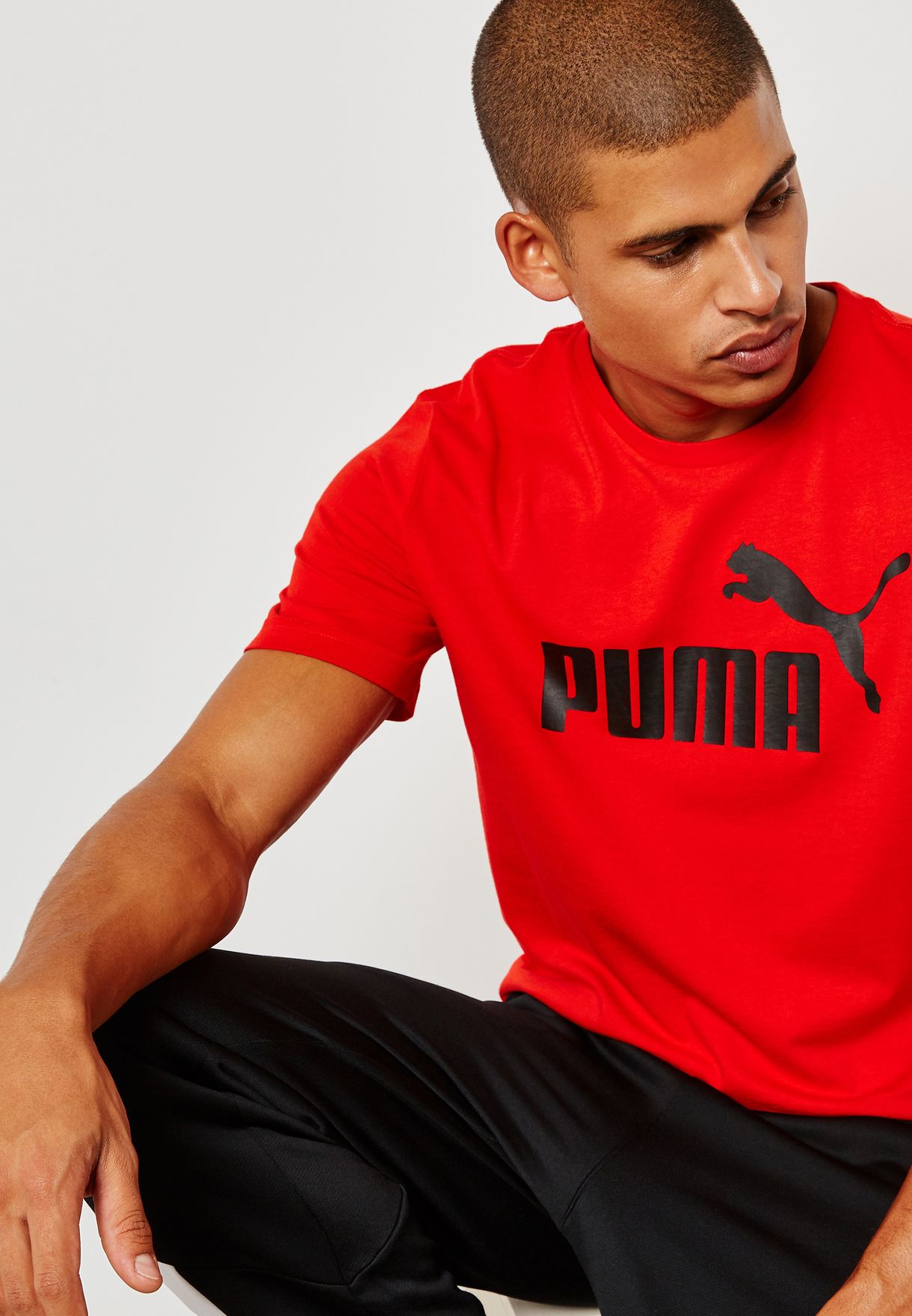 Buy Puma Red Essential Logo T Shirt For Men In Dubai Abu Dhabi
