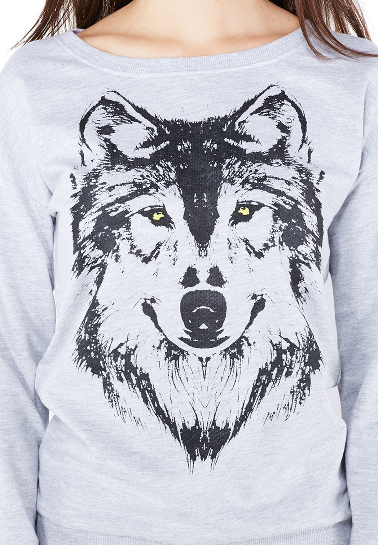 wolf print sweatshirt