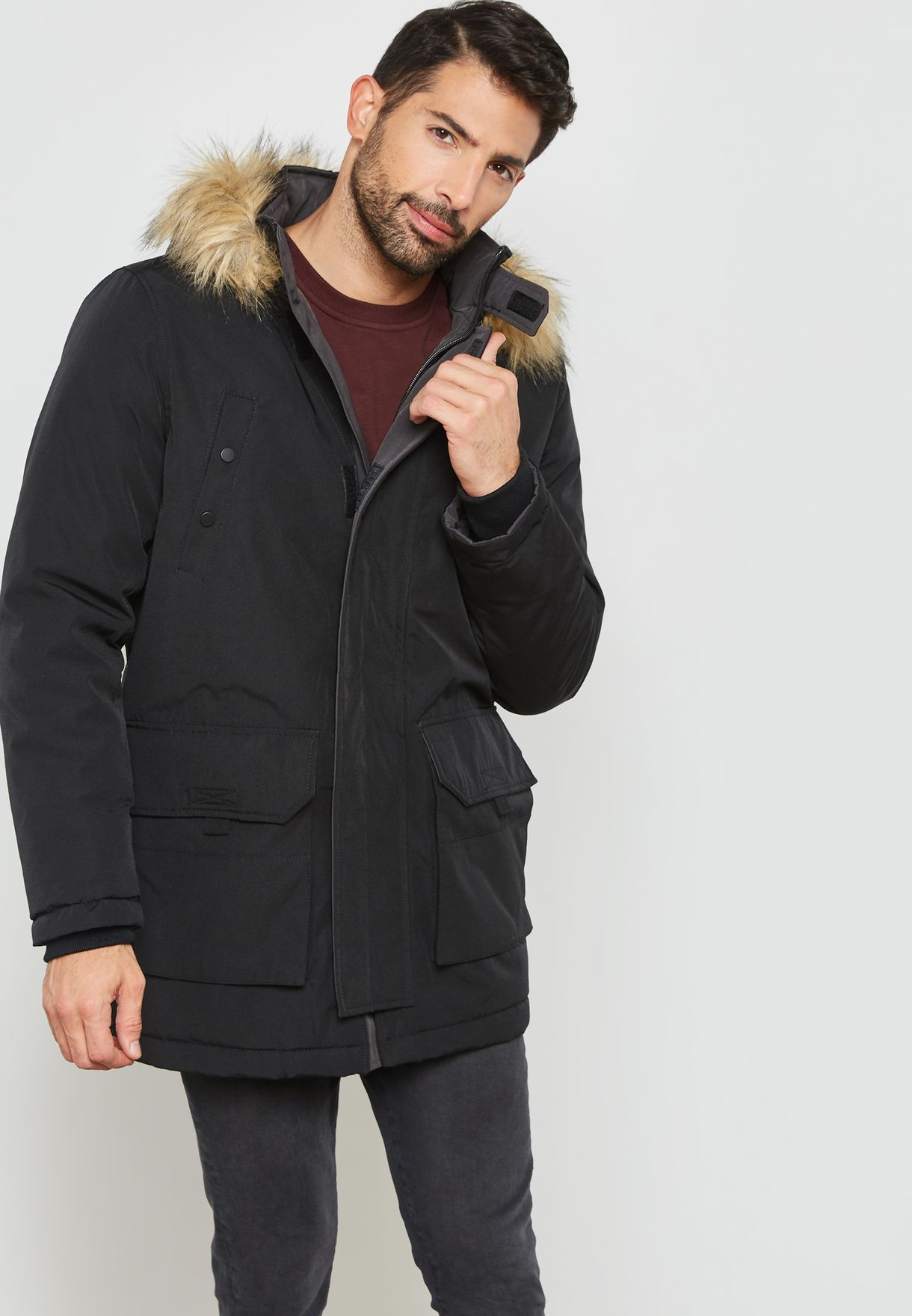 Buy New Look black Traditional Parka Jacket for Men in MENA, Worldwide