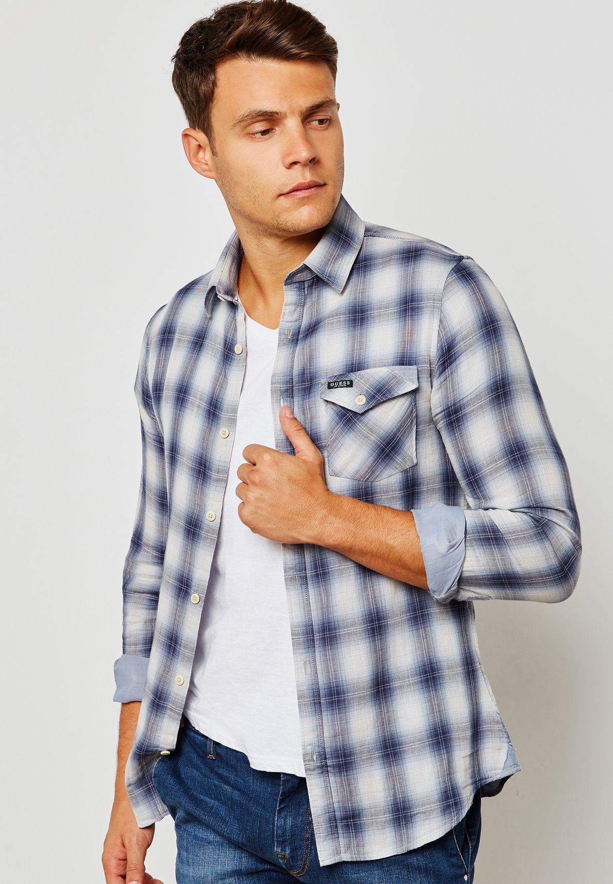 guess checkered shirt