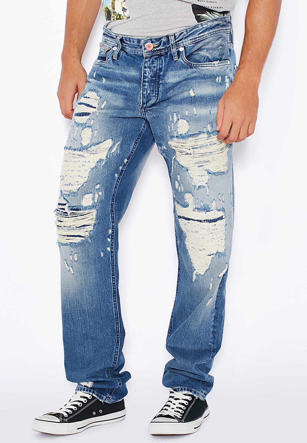 men's relaxed fit distressed jeans