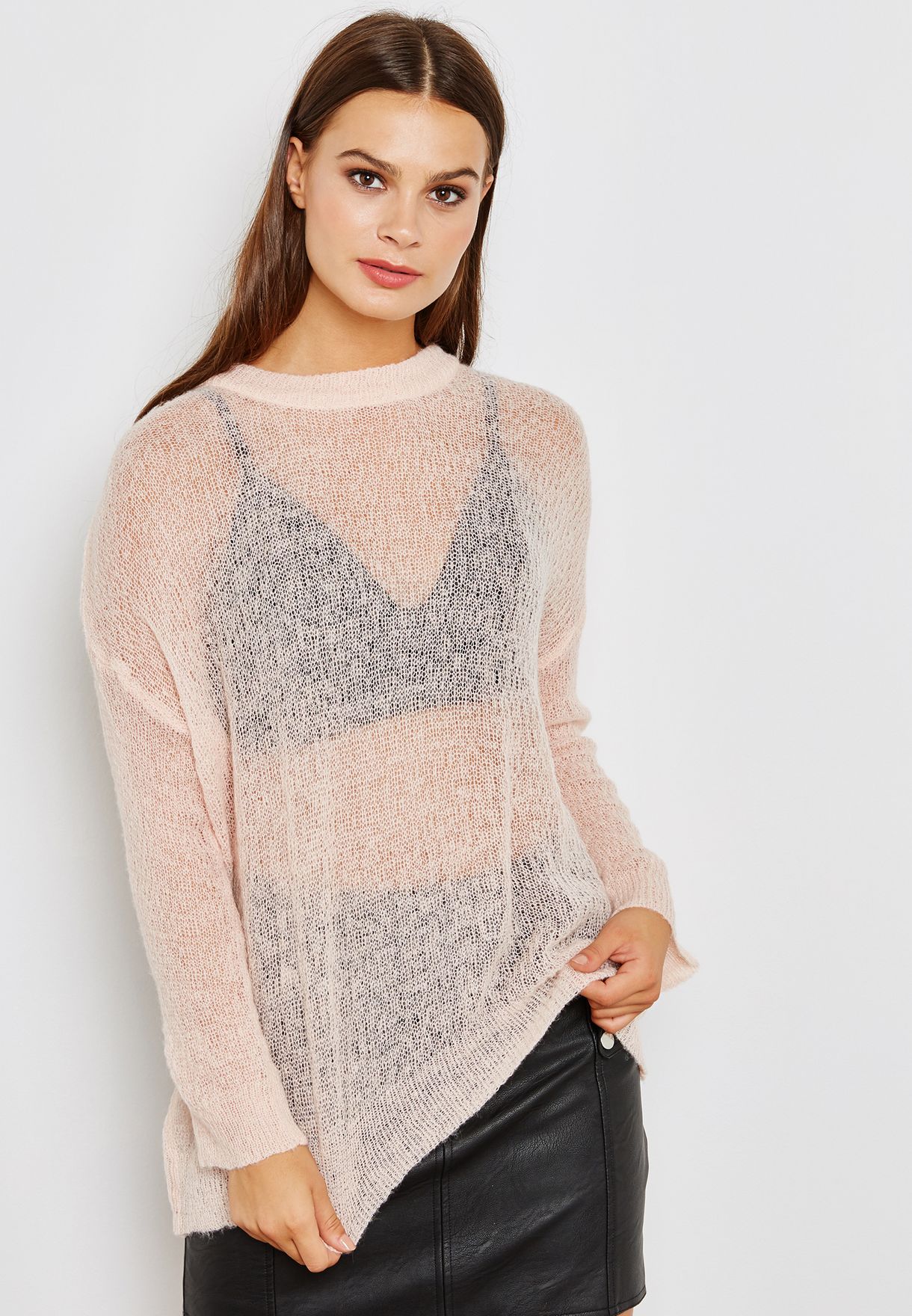 button back detail sweater