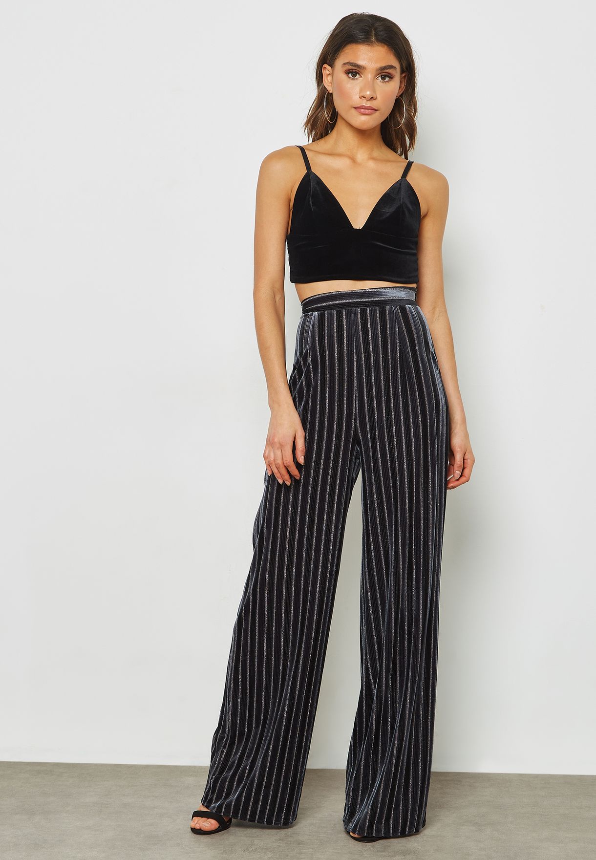 striped trousers wide leg