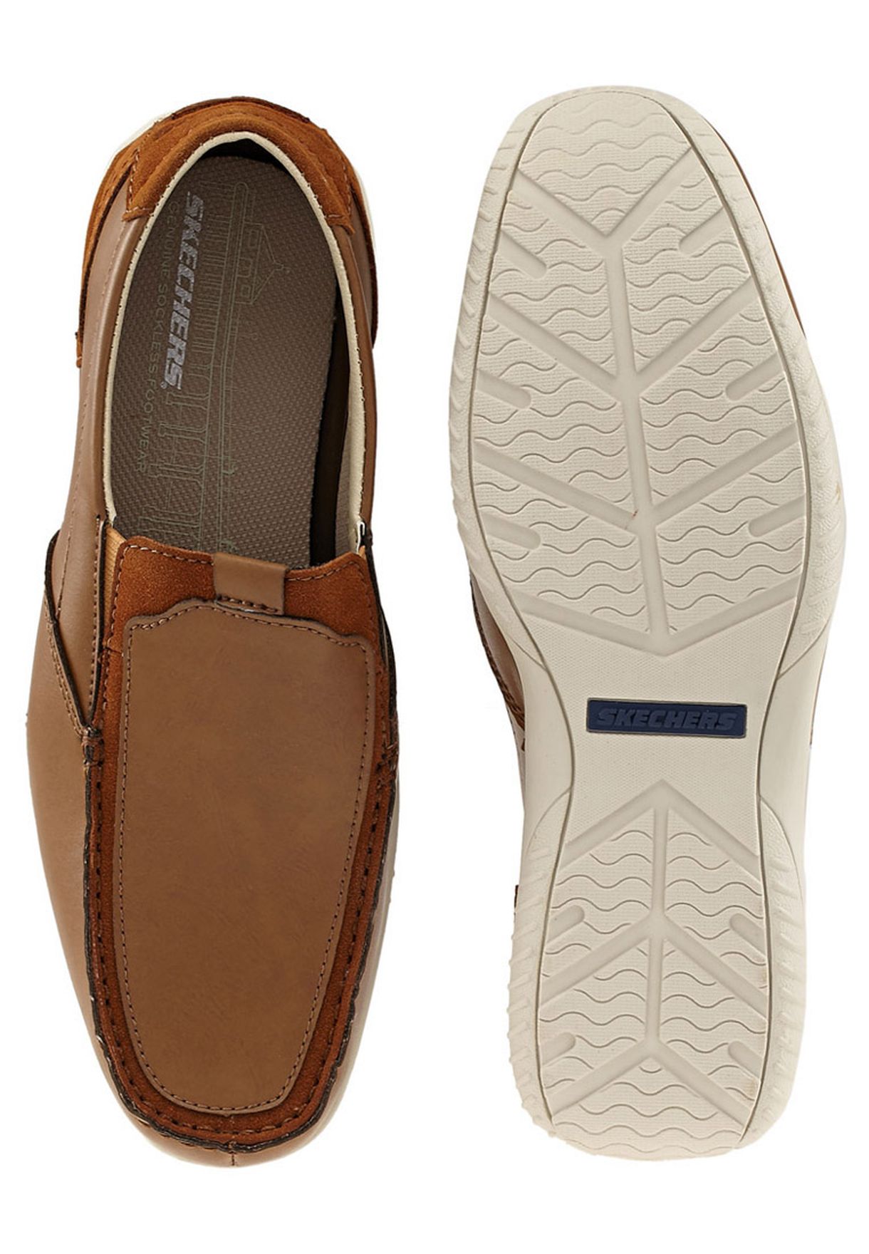 skechers leather slip ons