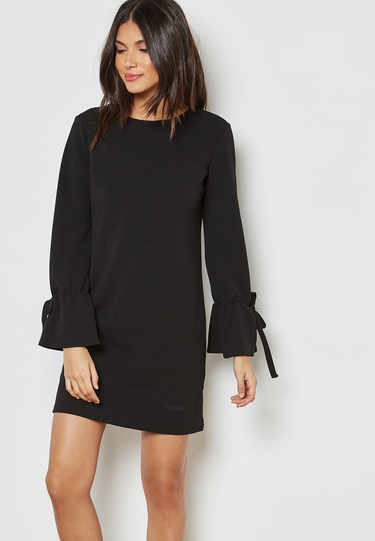 tie sleeve shift dress