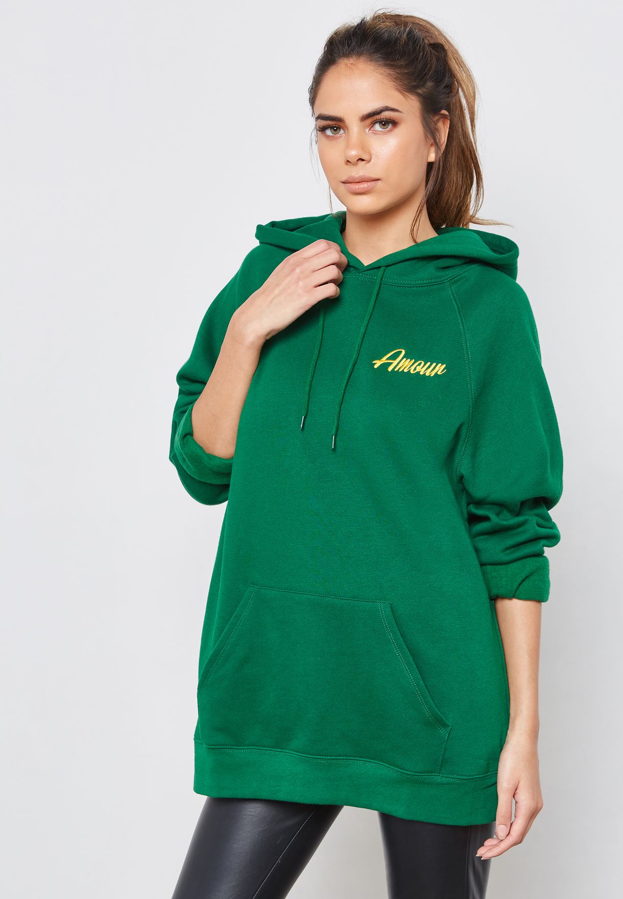 forever 21 green hoodie