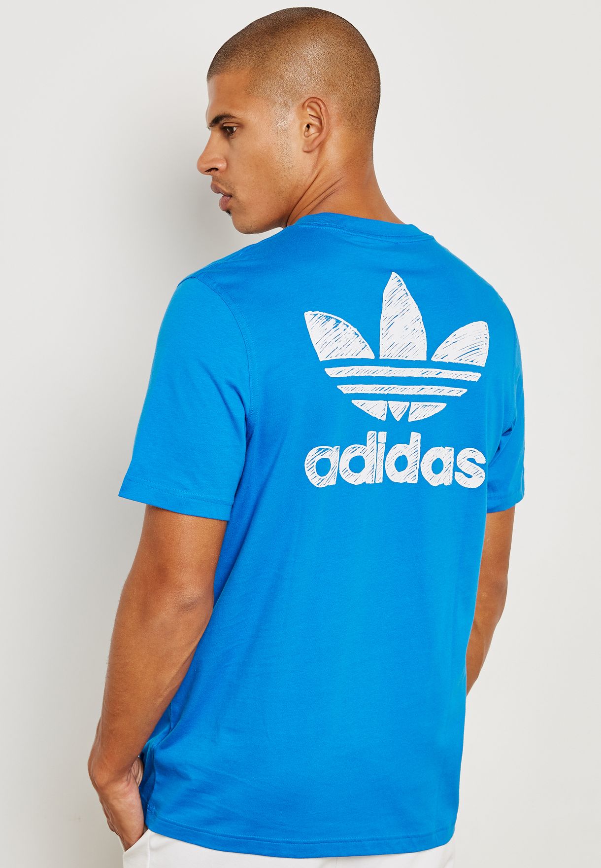 adidas Originals blue Hand Drawn T3 T-Shirt Men in