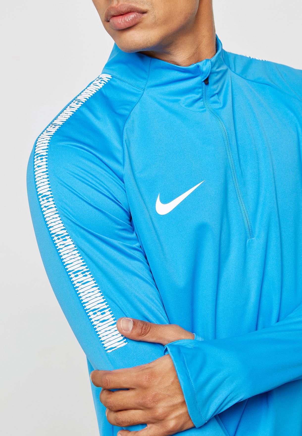 Nike blue Shield Drill Top for Men in MENA, Worldwide