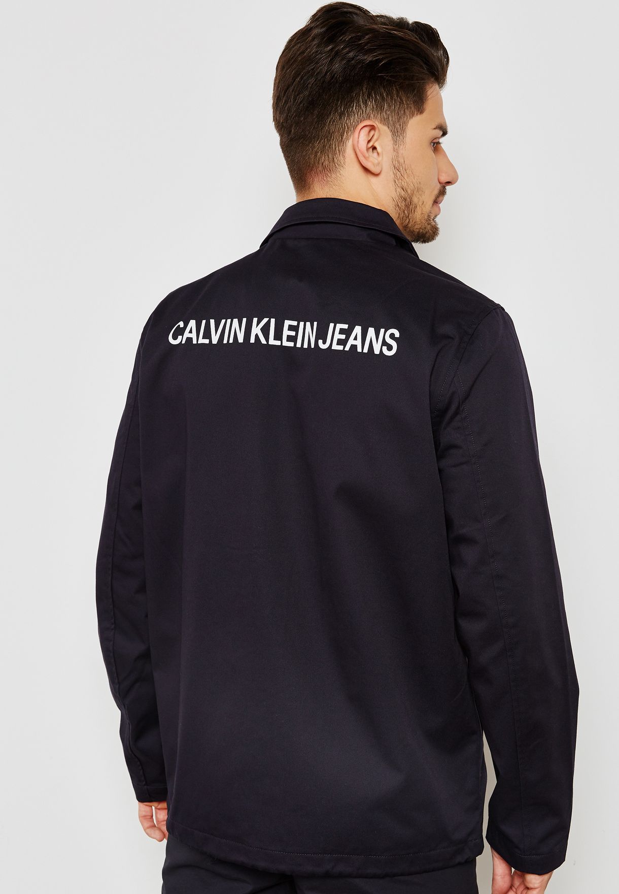 calvin klein institutional logo coach jacket
