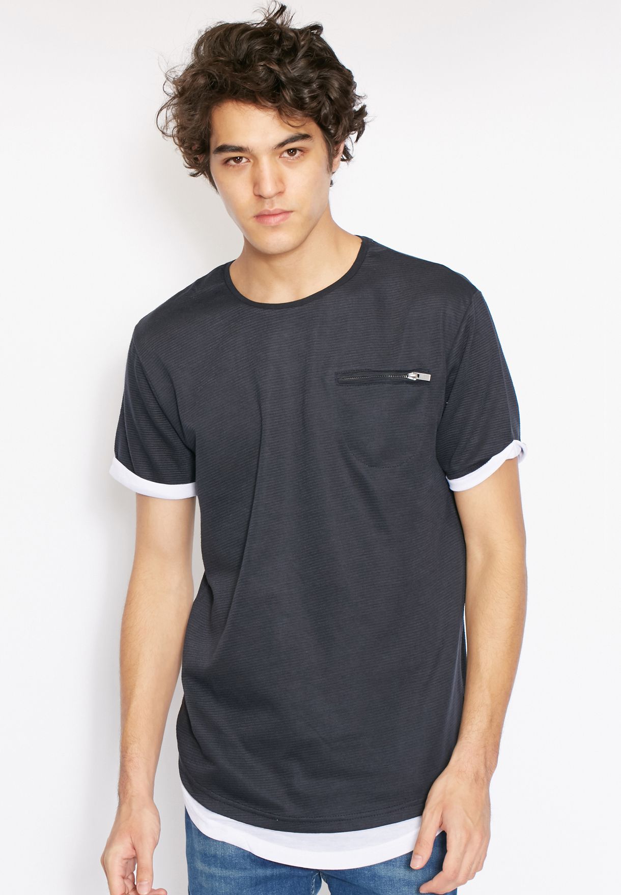 longline navy t shirt