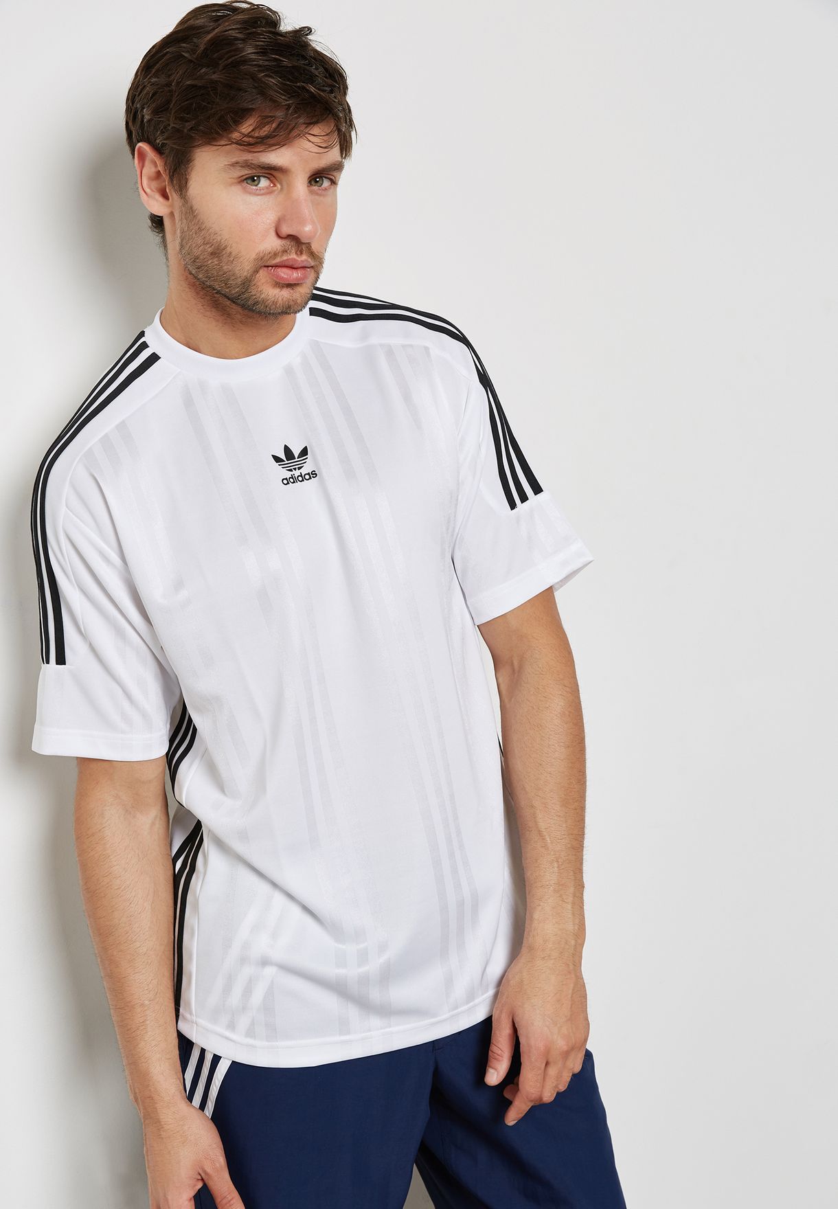 adidas 3 stripes jacquard jersey