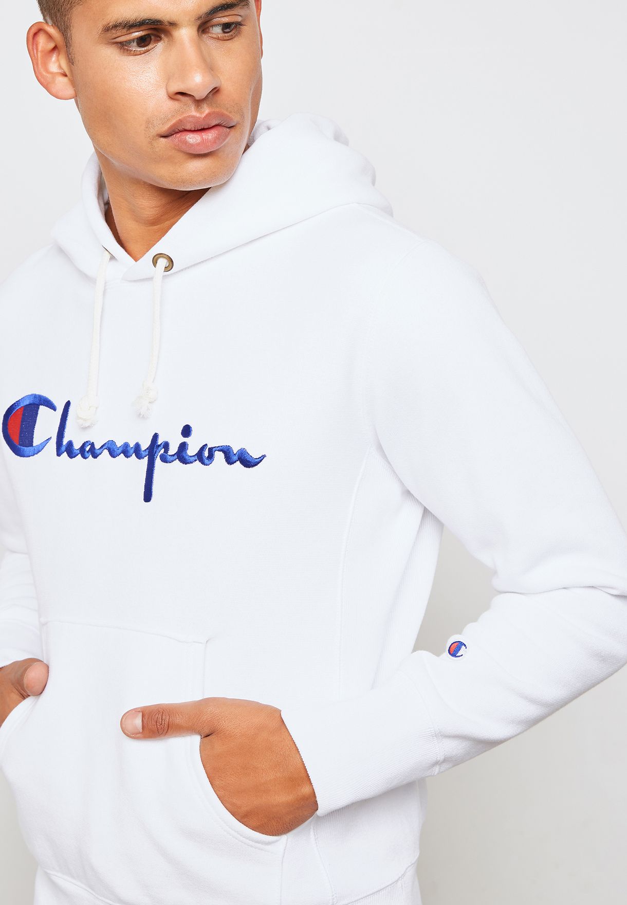 champion hoodie white boys