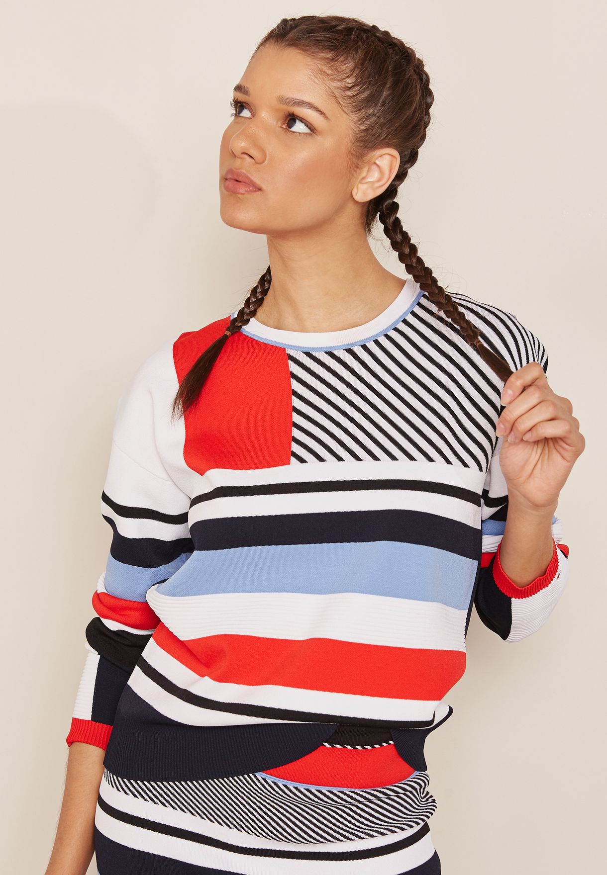 tommy hilfiger colour block jumper womens