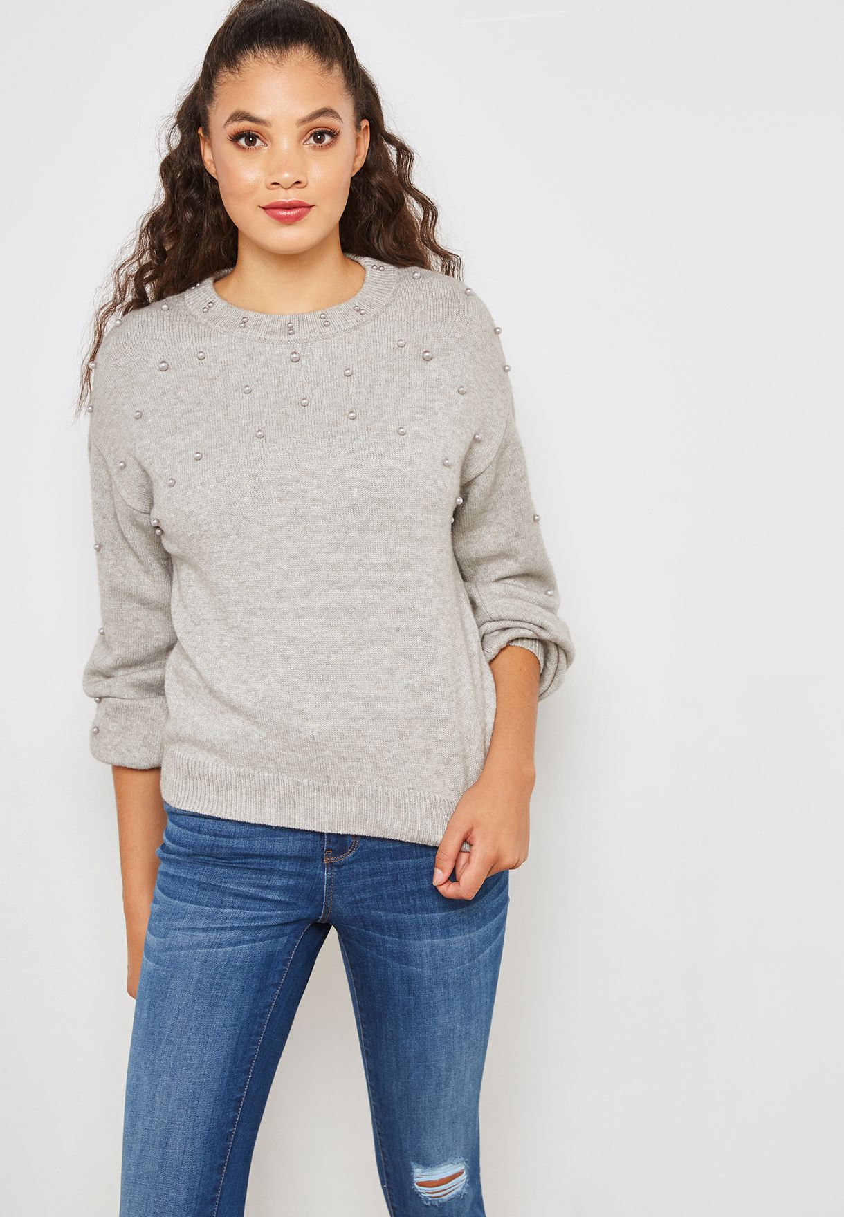 pearl embellished sweatshirt