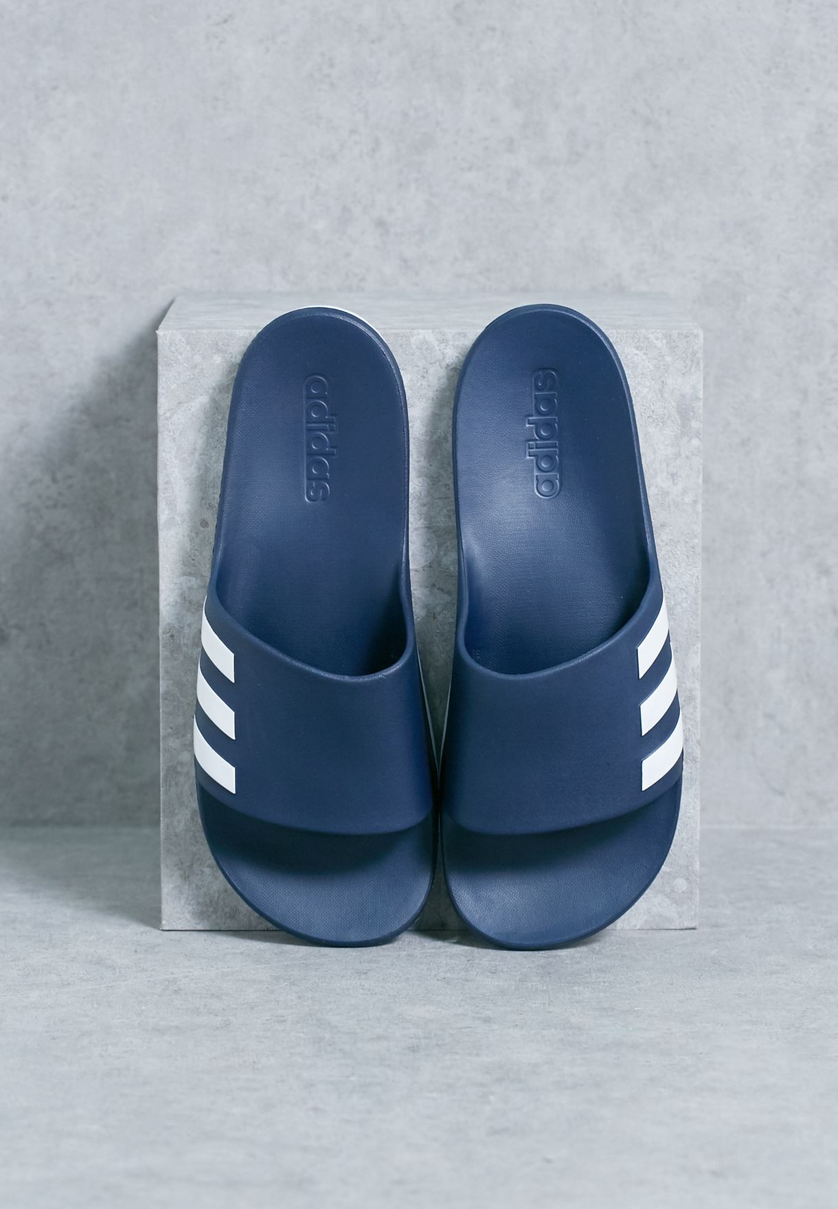 adidas aqualette cf navy blue slippers