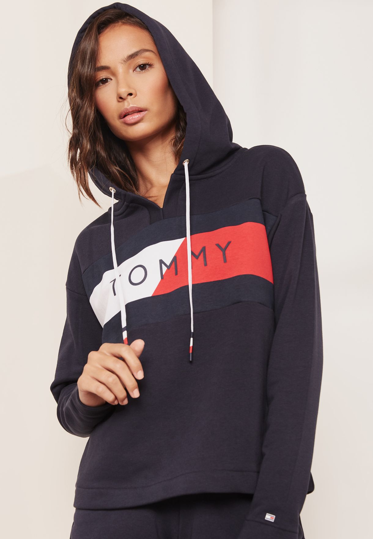 tommy hilfiger navy hoodie women's