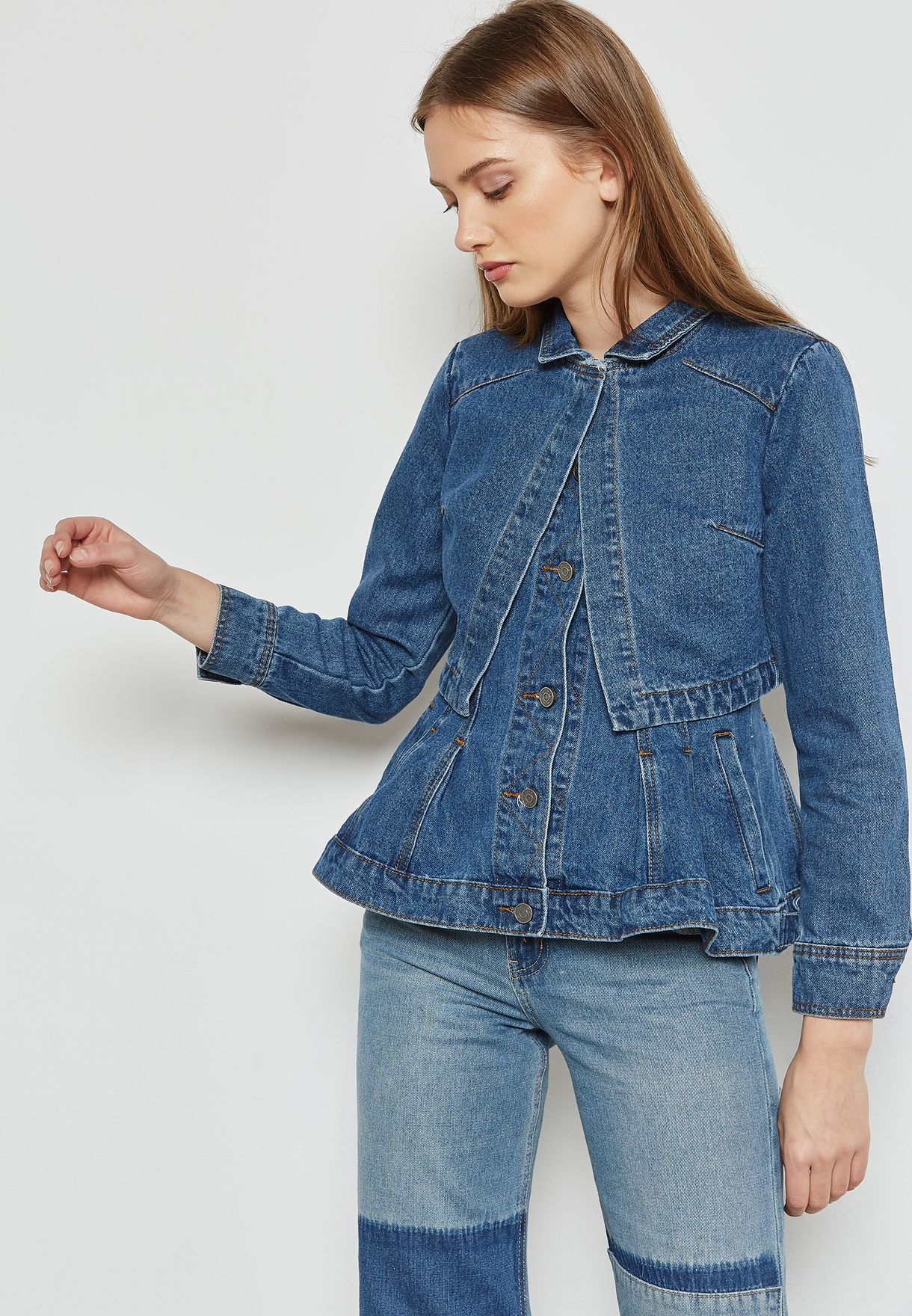 peplum denim shirt