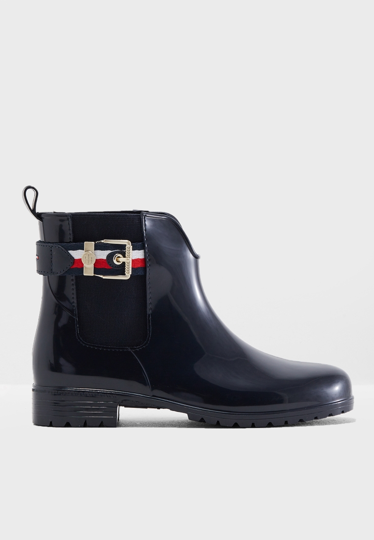 tommy hilfiger corporate belt rain boots