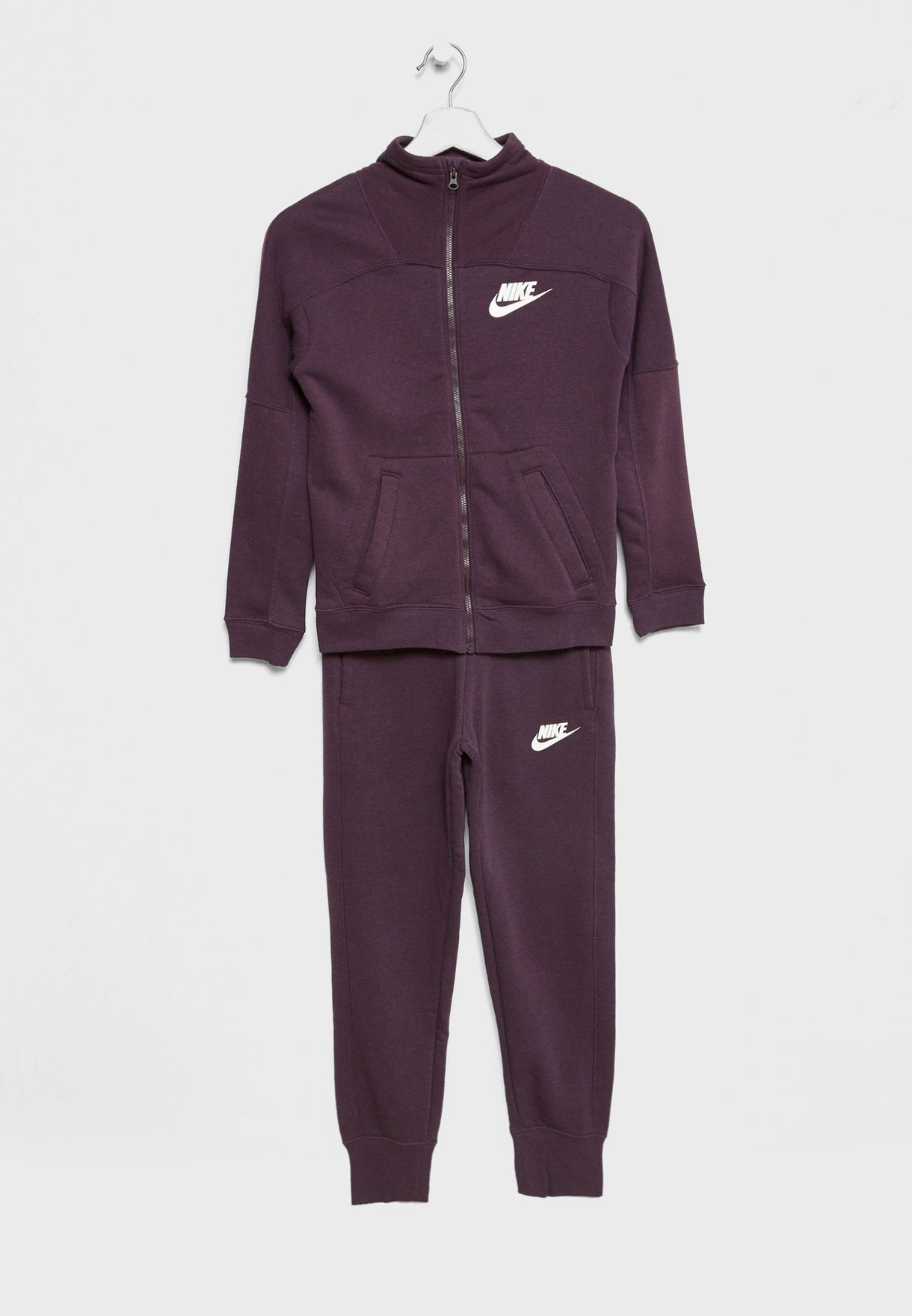 nike swoosh tracksuit purple