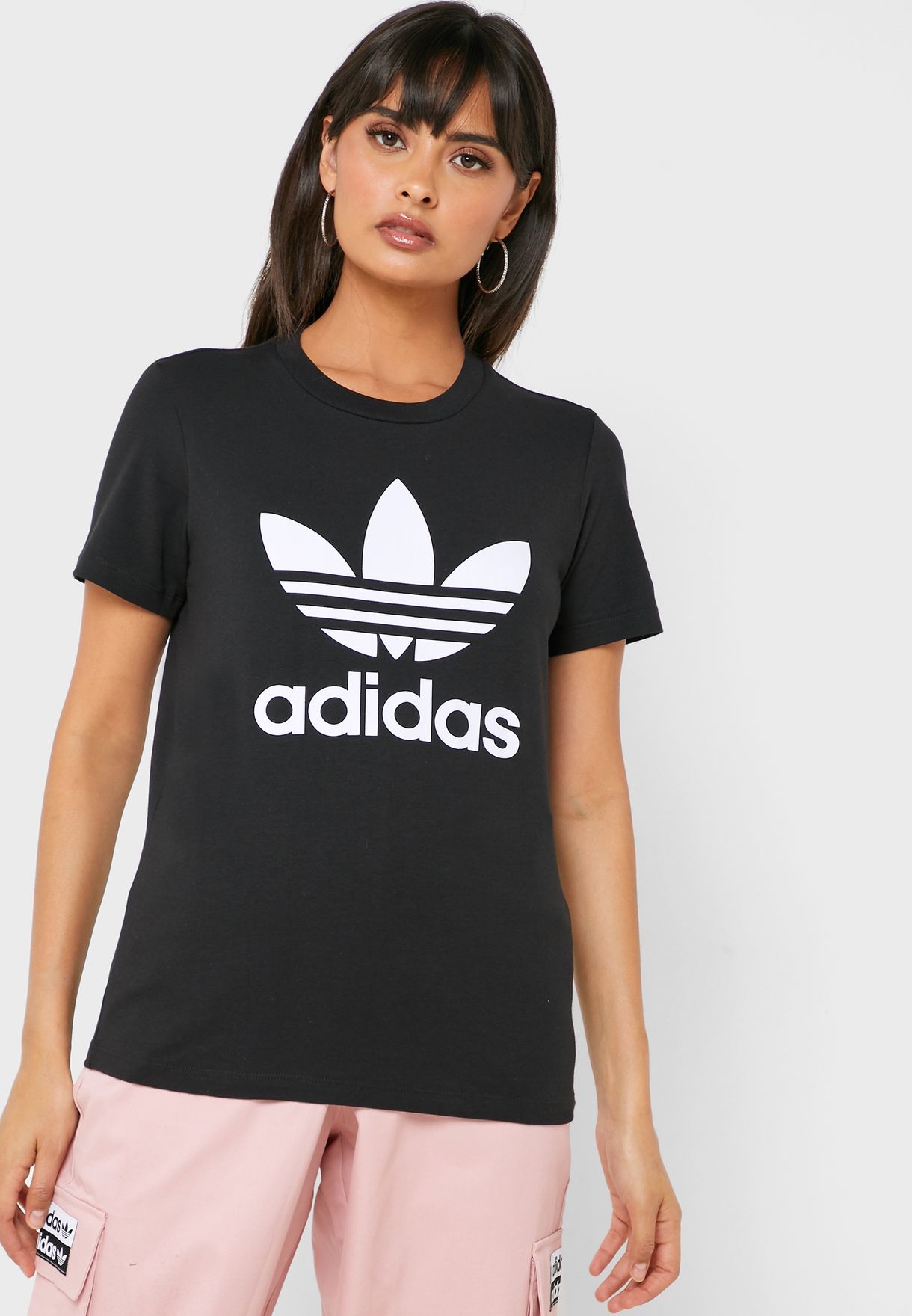 Buy adidas Originals black adicolor Trefoil T-Shirt for Women in Riyadh ...