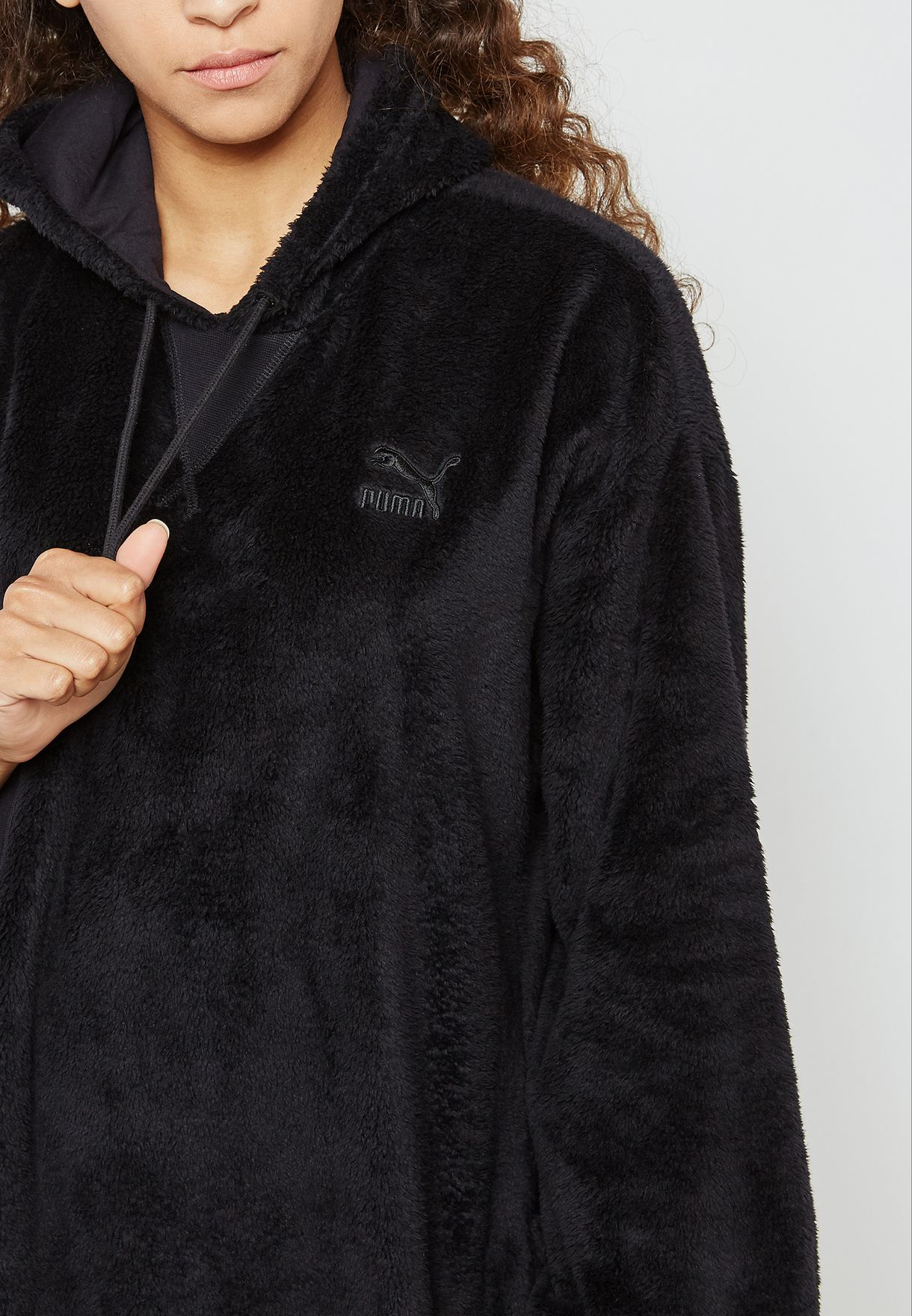 puma sherpa oversized hoodie