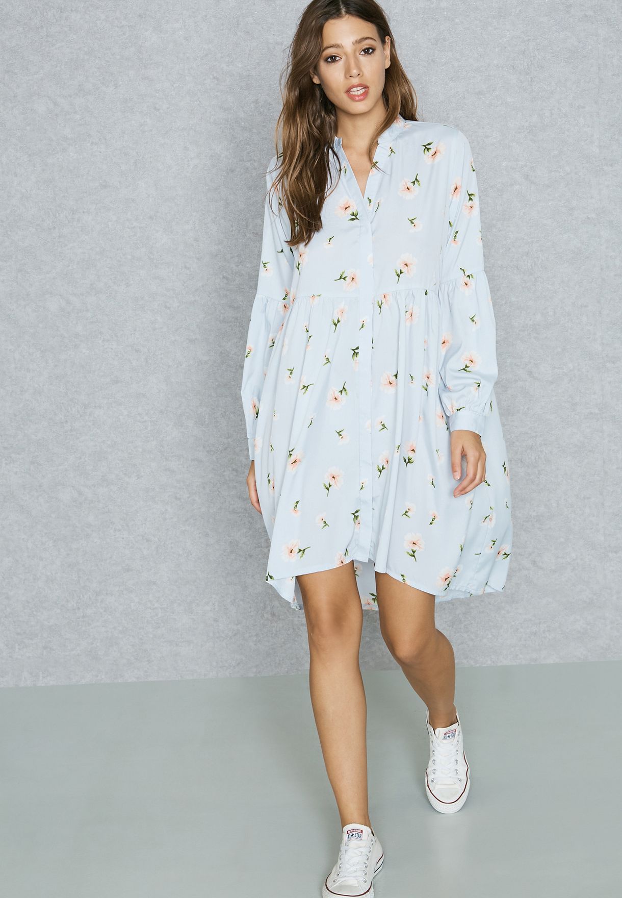 paisley print oversized shirt dress