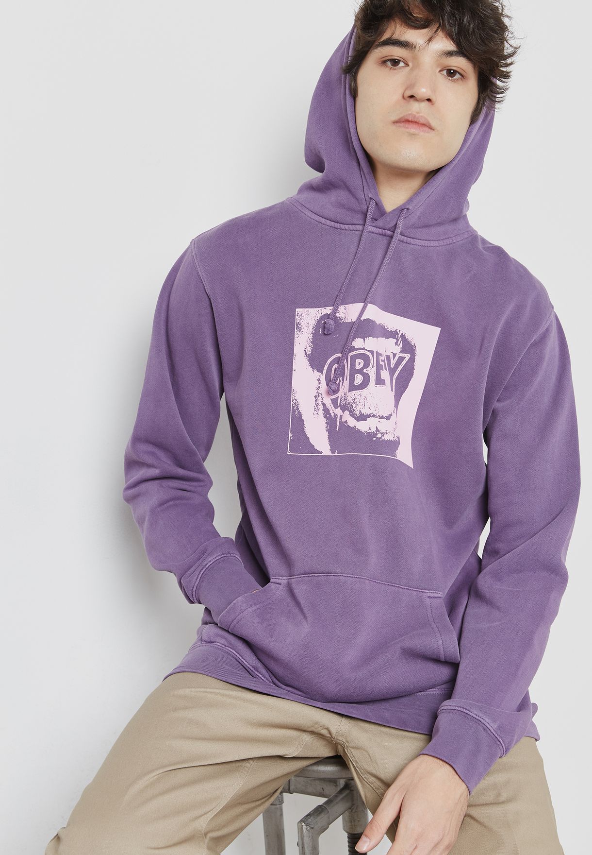 purple obey hoodie