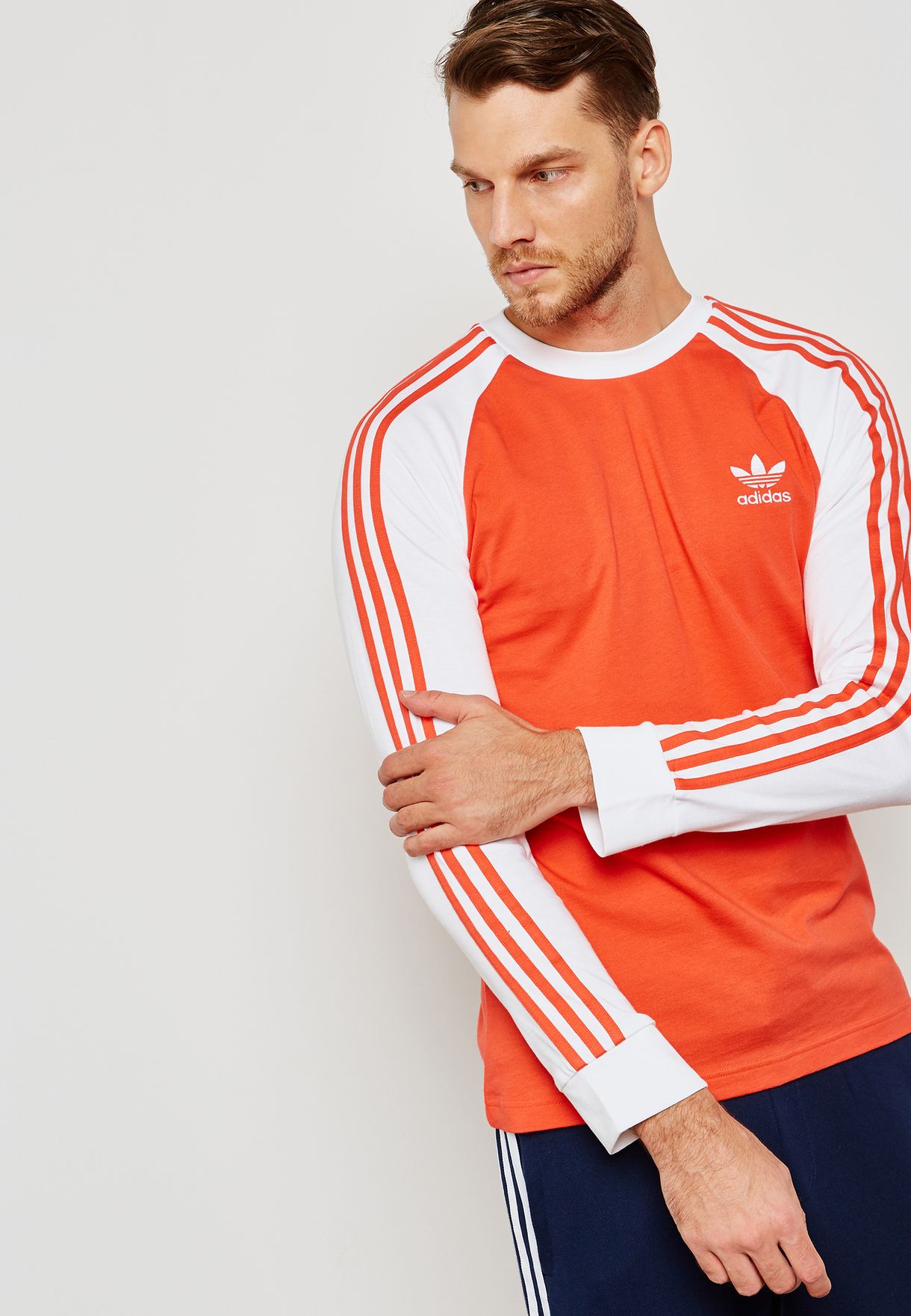 Buy adidas Originals orange 3 Stripe T-Shirt for Men in Kuwait city, other  cities | DH5796